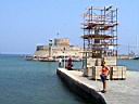 Famous "Two-Deers" statues in Rodos Port. (Where ancient Collossus thought to stand).